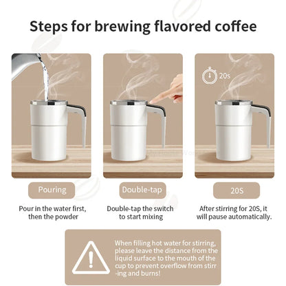 Revolutionary Mini Electric Self-Mixing Coffee Mug - USB Rechargeable, Waterproof, & Perfect for Tea and More! 380ML